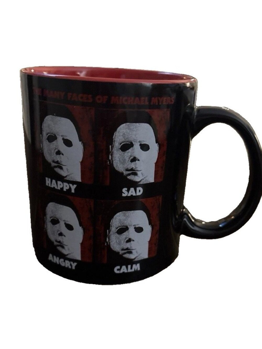 Many Faces of Michael Myers Coffee Mug Halloween Horror Movie Cult Classic
